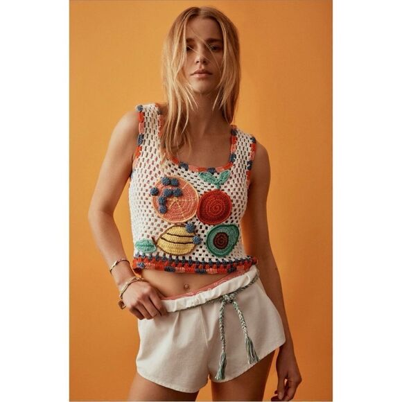 NEW By Anthropologie White Linen Pull-On Tap Cheeky Shorts X-Small or Medium - Picture 7 of 8